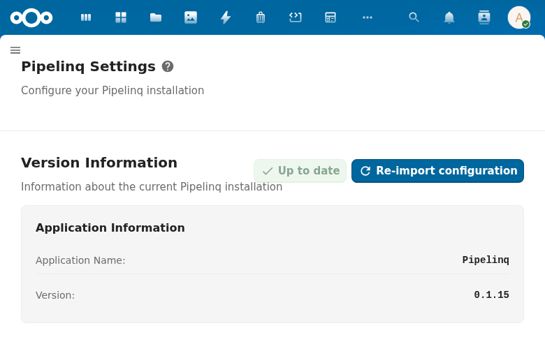 CnSettingsSection showing admin settings with Version and Register Configuration sections